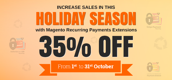 35% Discount on Recurring Extensions for 2015 Holiday Season