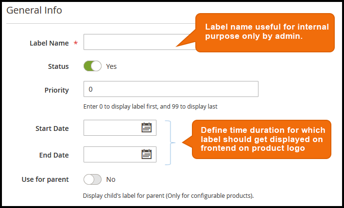 Product Labels extension