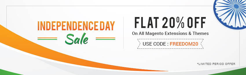 Independence Sale: FLAT 20% OFF Extensions & Themes