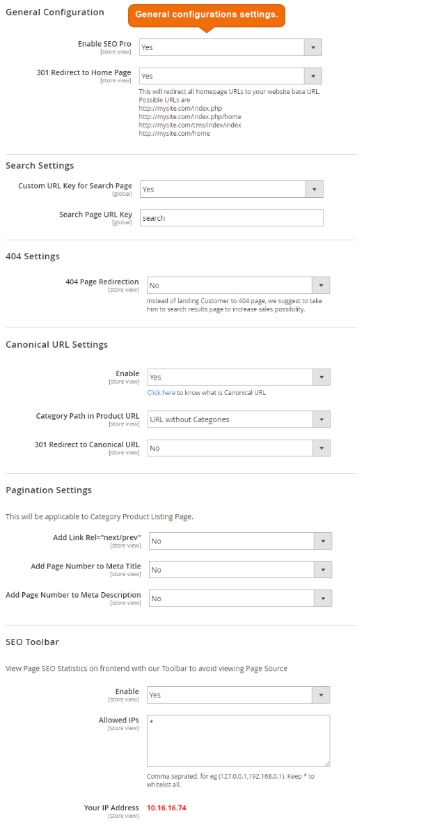 Advanced SEO Suite for Magento 2 Extension General Config