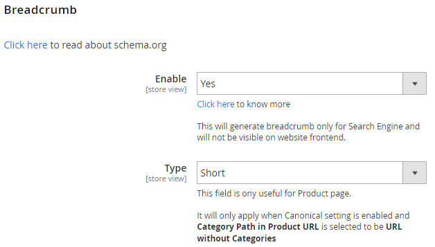 Enable Breadcrumbs Snippet in Magento 2