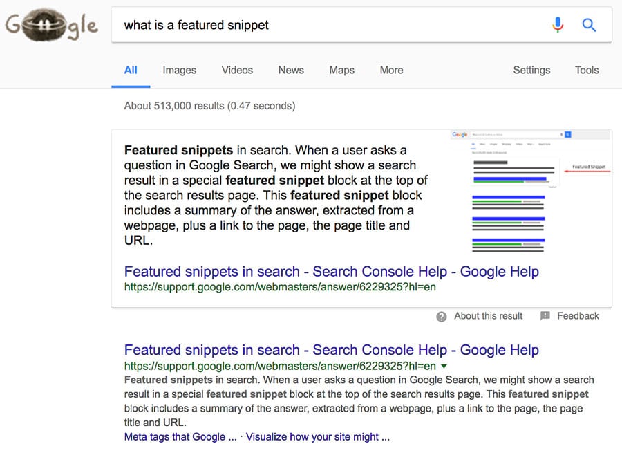 Featured Snippet Screenshot