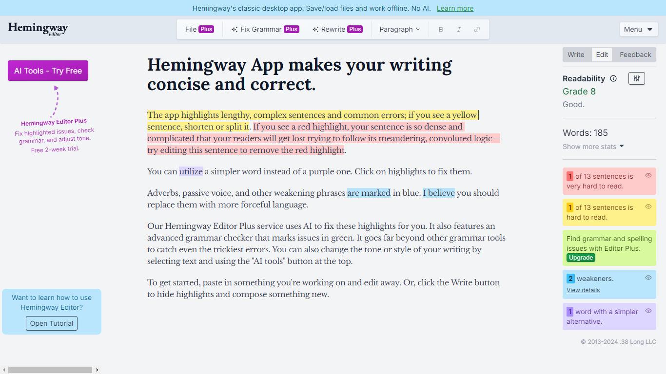 Hemingway Editor