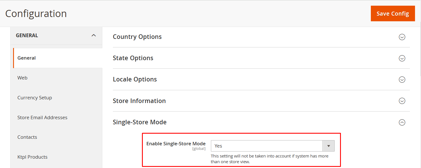 Enable Single Store Mode