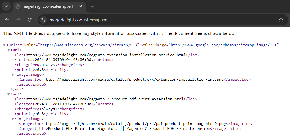 MageDeligh's Sitemap.xml - Example