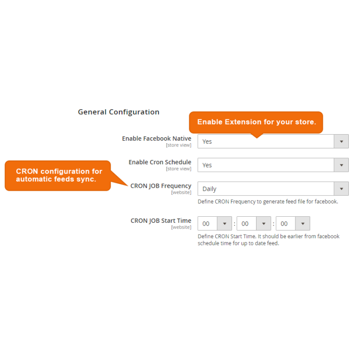 General & Cron Configuration||Facebook Shop Integration Magento Configuration || Facebook Shop Integration Magento 2 Extension