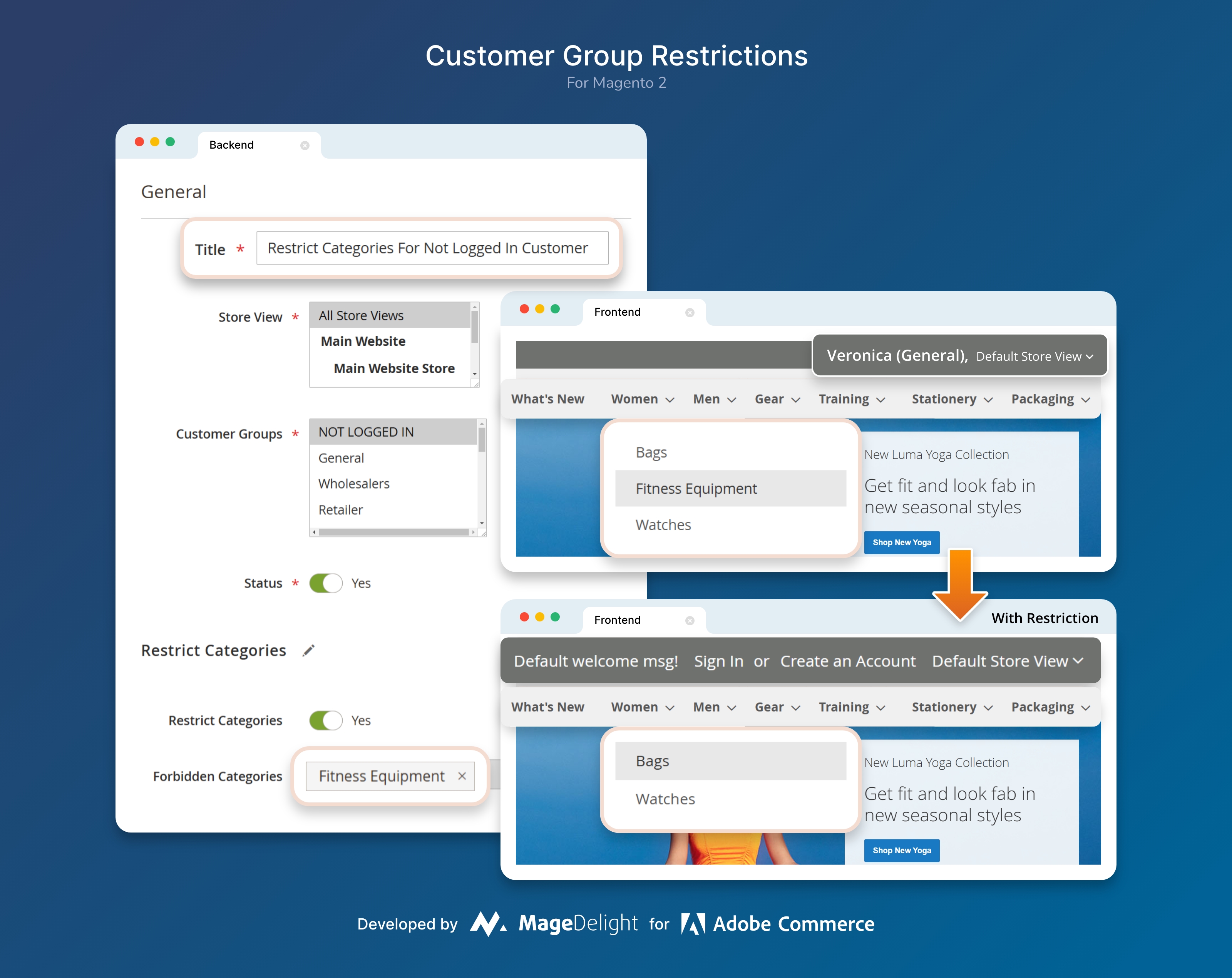 Restrict Access to Customer Groups and Categories