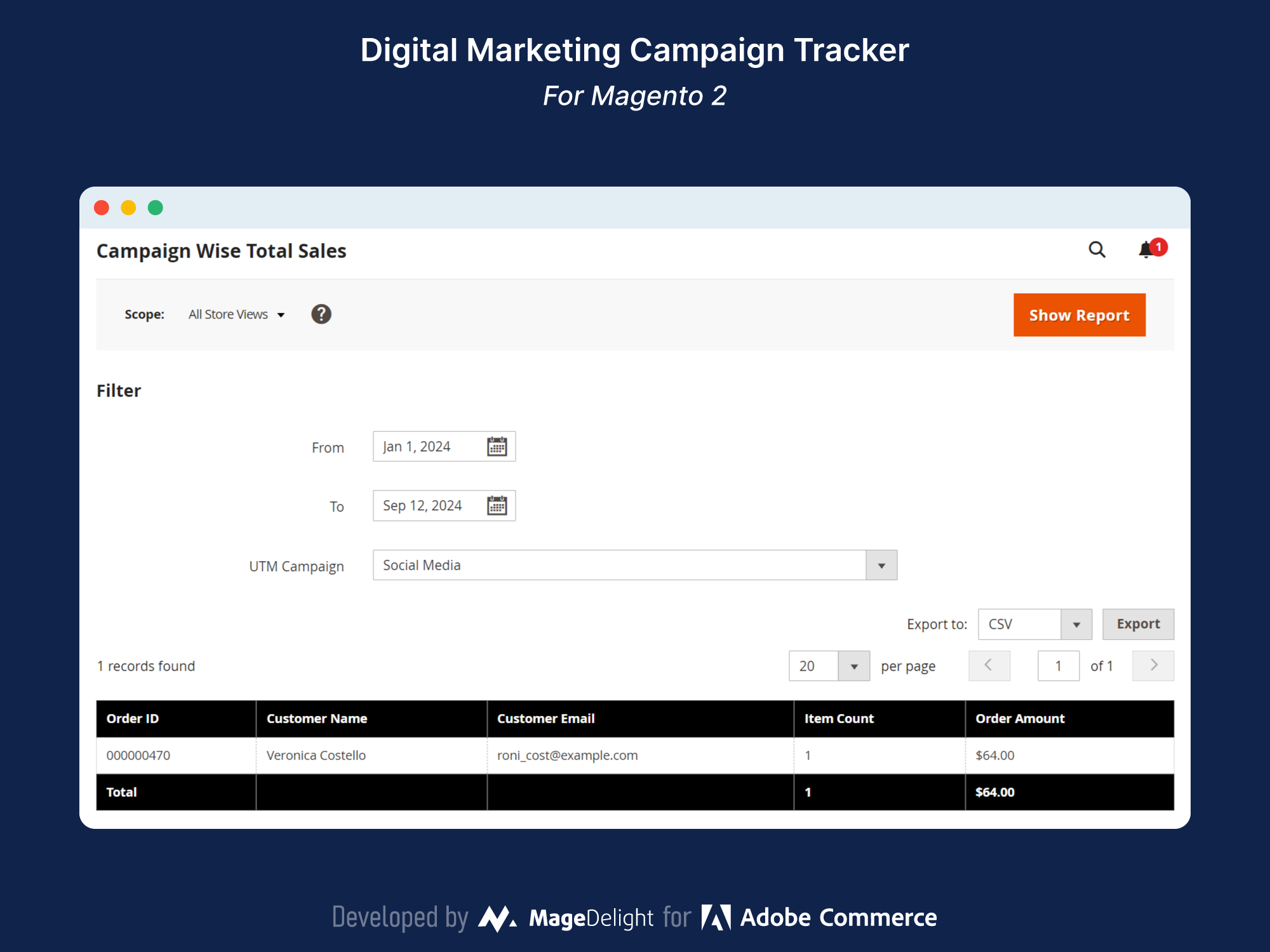 Campaign Wise Sales Report