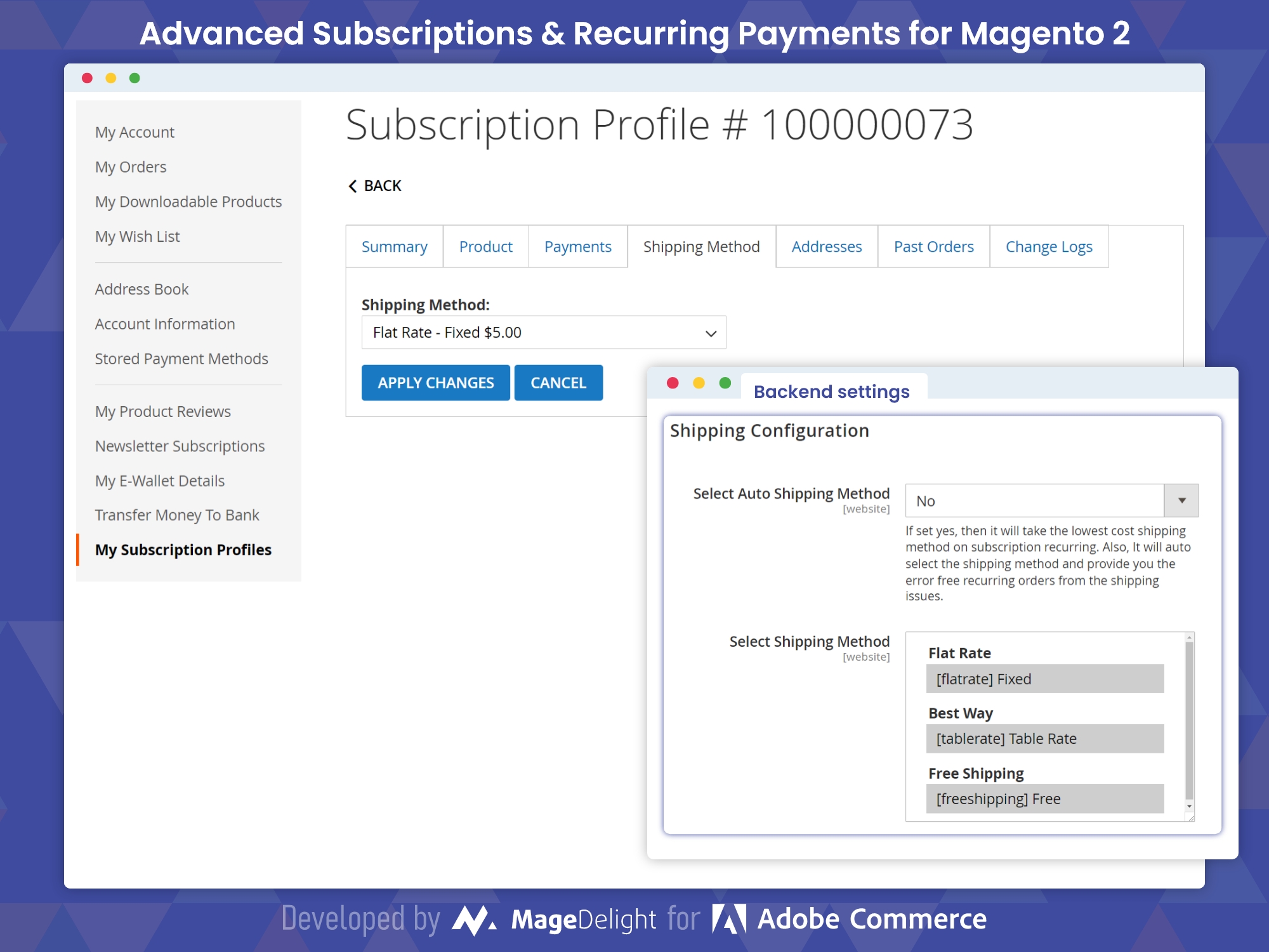 Flexible Shipping Method Management for Subscriptions