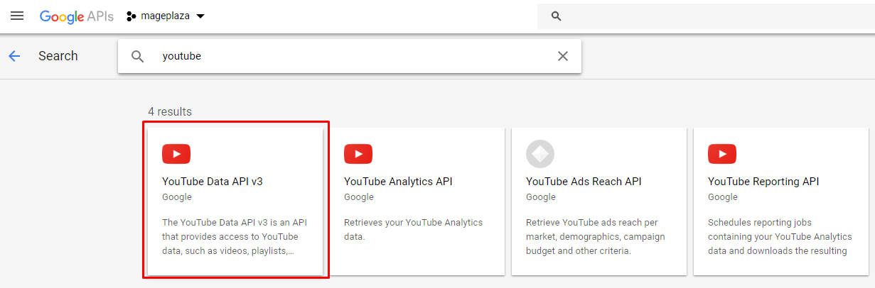 Get YouTube API Key