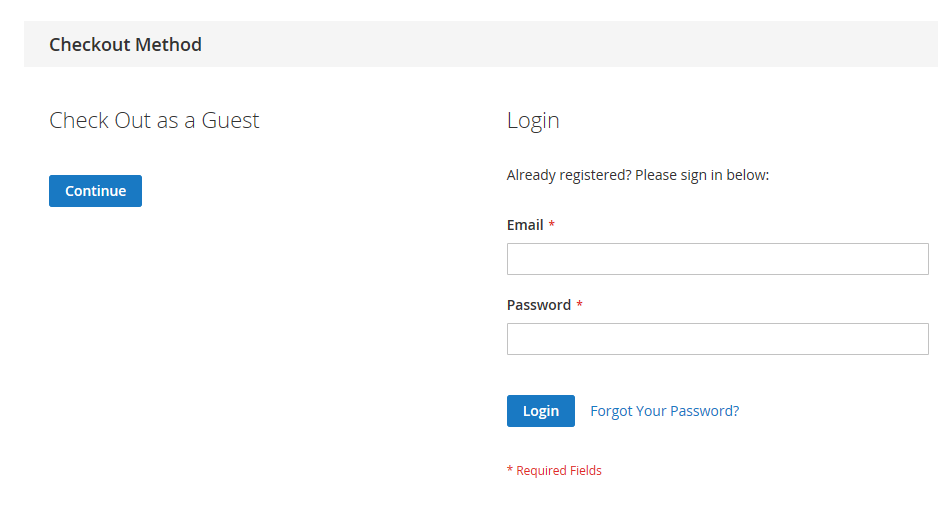 Magento guest checkout