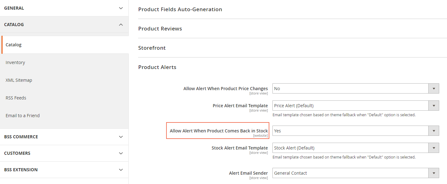 Enable Notify Me Alert Magento 2