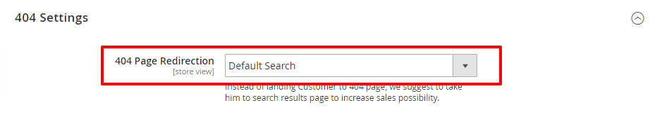 404 Page Settings Magento