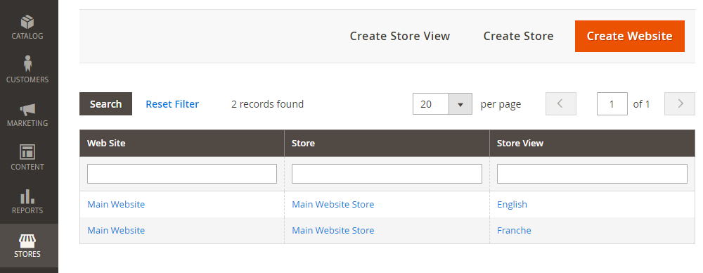 Create Store View Magento 2