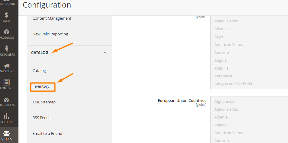 Magento Catalog Inventory