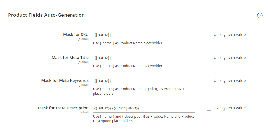 Product Field Auto Generation