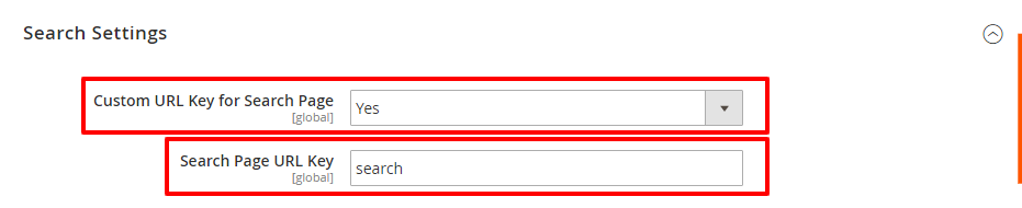 Search Page Settings Magento 2