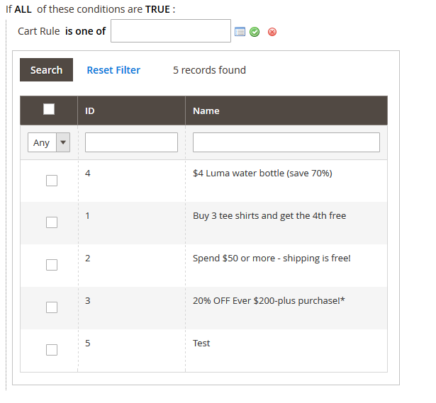 Shopping Cart Restriction Rule