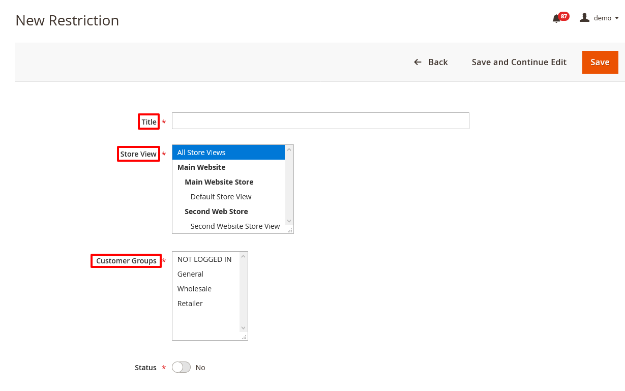 Create Restriction for Customer Group Magento 2