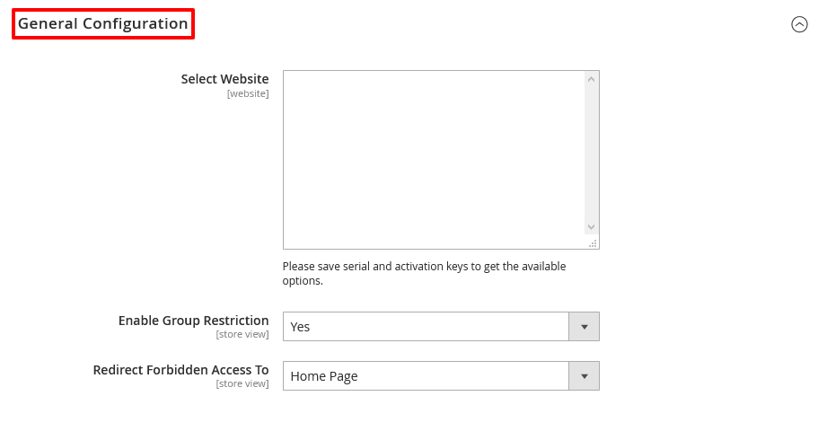 General Setting Customer Group Restriction