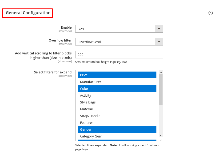 Layered Navigation General Settings