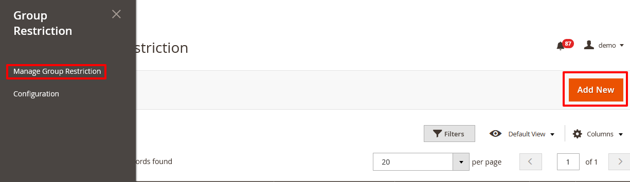 Manage Group Restrictions Magento 2