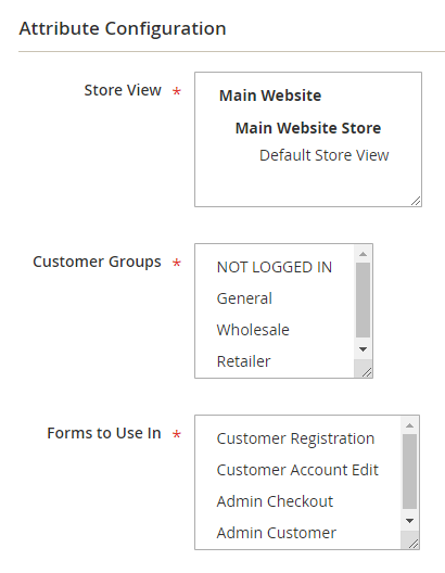 Custom Attribute Configurations