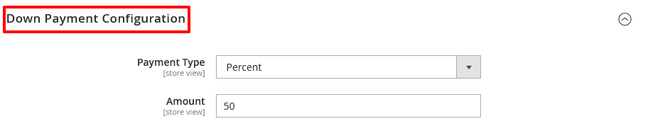 Down Payment Setting