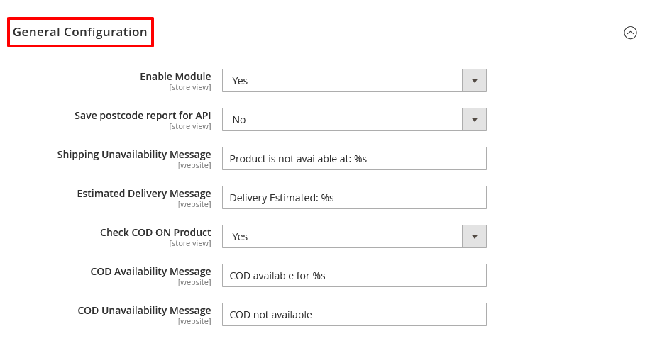 Shipping Availability Checker Configurations