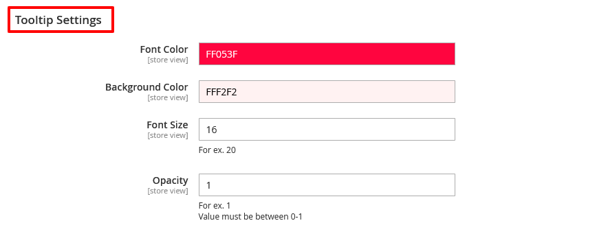 ToolTip Settings