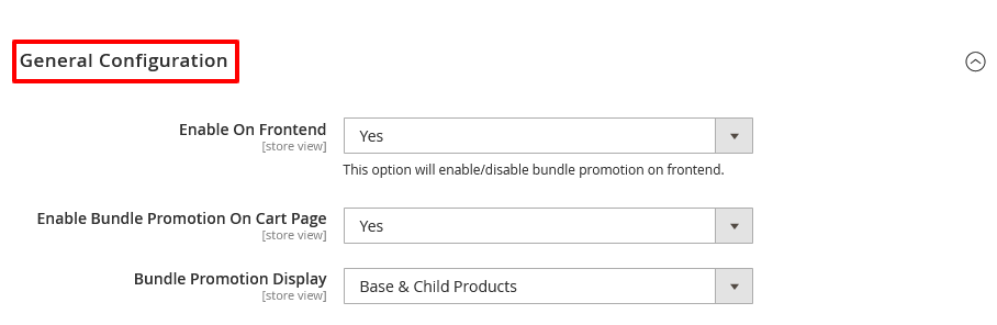 Bundle Product settings