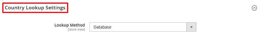 Country Lookup Settings