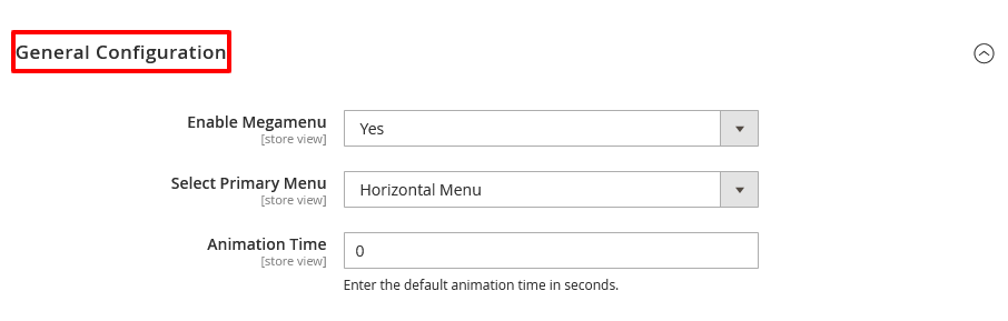 Mega Menu General Configurations