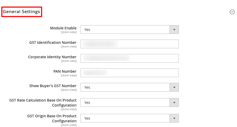 Magento 2 GST General Configurations