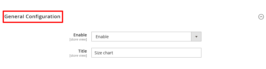 Size Chart Configuration