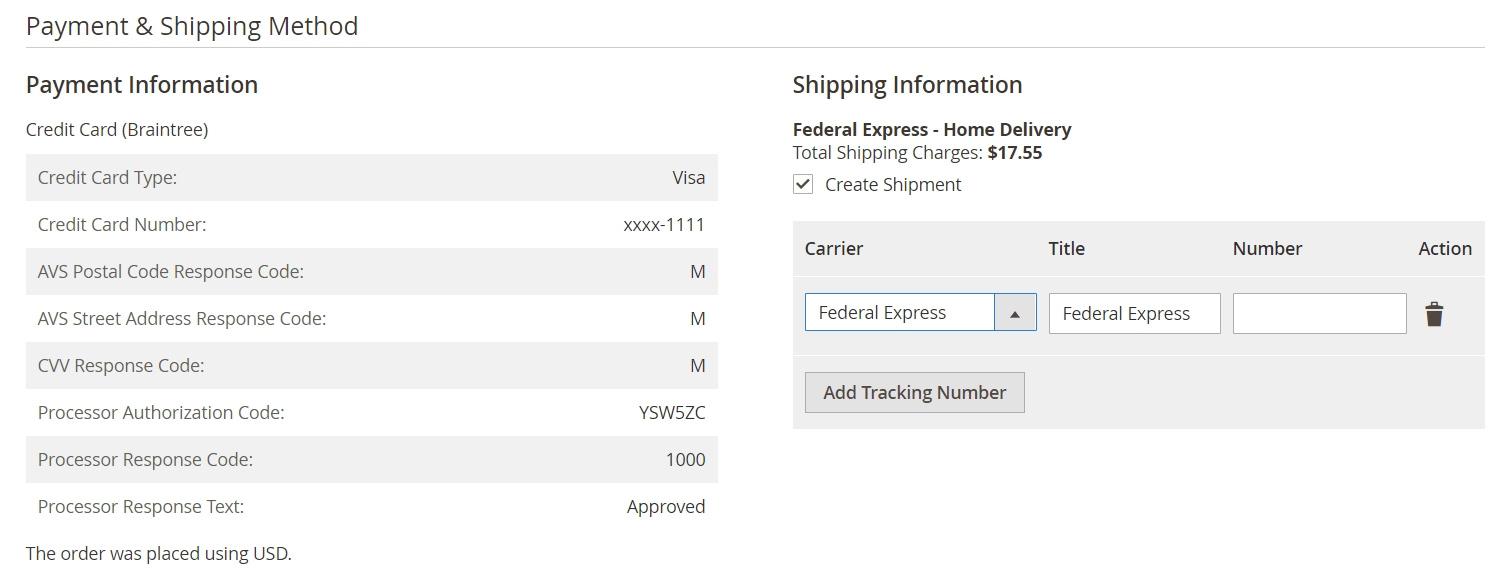 invoice create shipment fedex