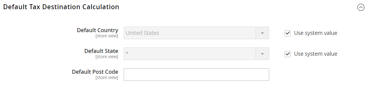 Default Tax Destination Calculation