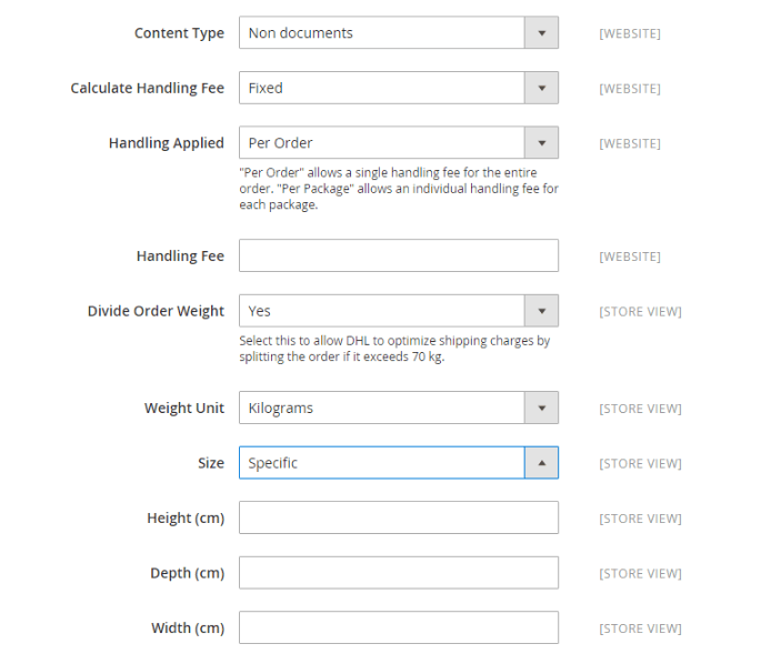 Configure DHL Shipping Magento 2