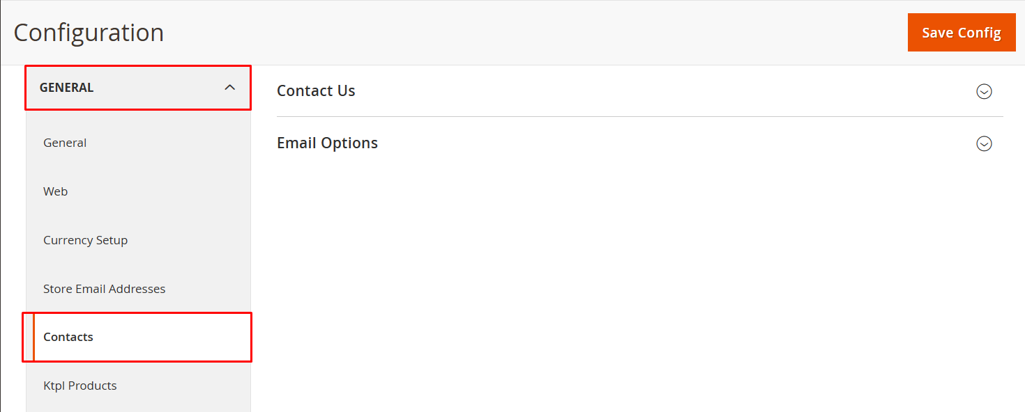Access the Contact Us Configurations in Magento Admin Panel