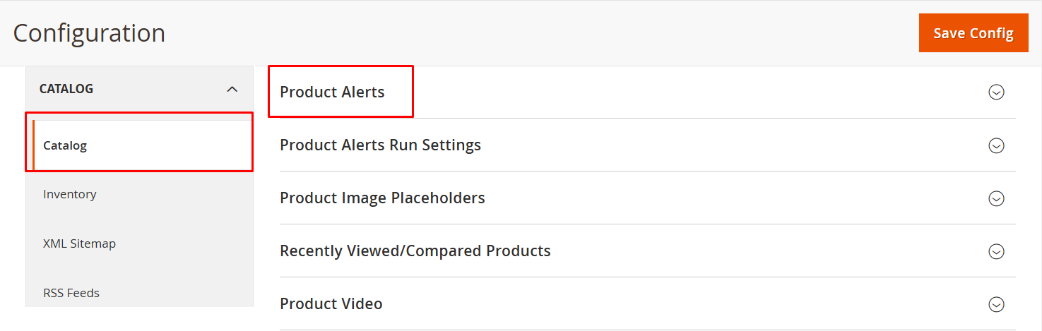 Navigate to Product Alerts in Magento 2