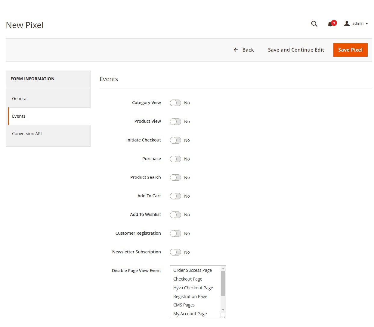 Configure Event Tracking