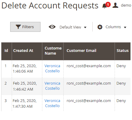 Enable Customers to Initiate Account Deletion Request