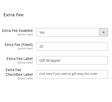 Add Extra Fees Option at Checkout