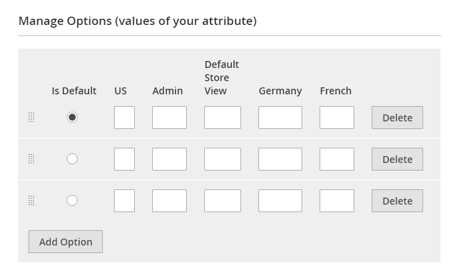 Manage Option to Set Values of Attribute